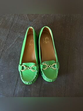 Franco Sarto‎ Kelly Green Patent Leather Driving Loafers Colorful Women’s 8M
